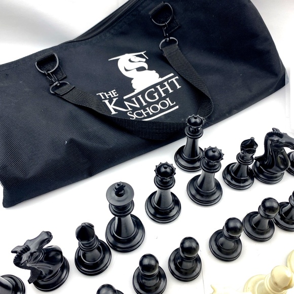 Chess Pieces The Knight School  Set Educational Set Carry Bag Oversized - Picture 3 of 9